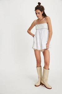 Mixed And Meshed Knit Top