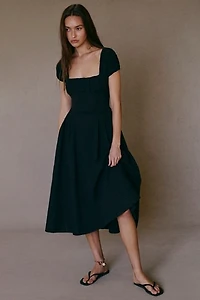 Ciara Pucker Check Midi Dress