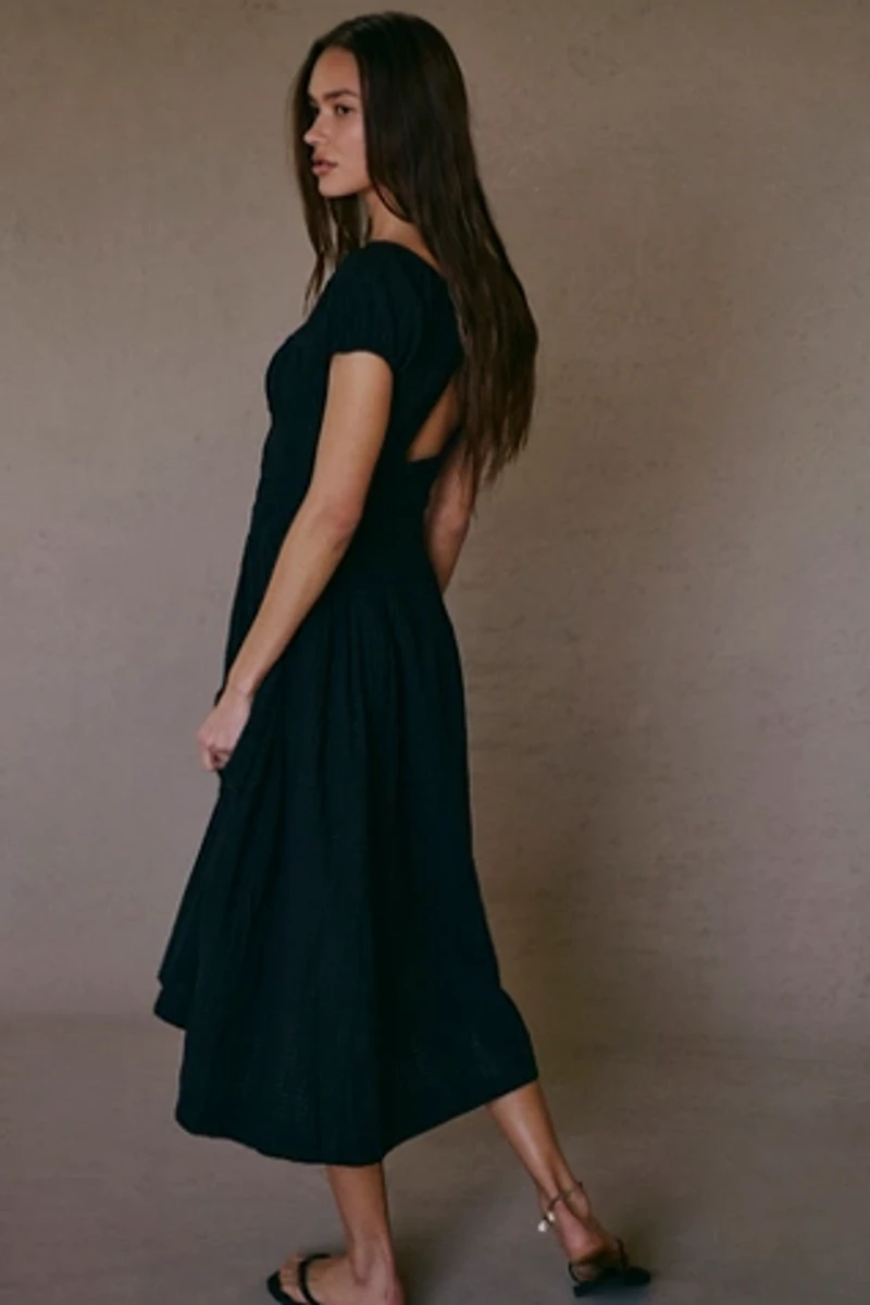 Ciara Pucker Check Midi Dress