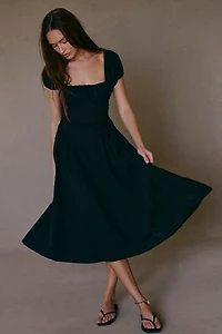 Ciara Pucker Check Midi Dress