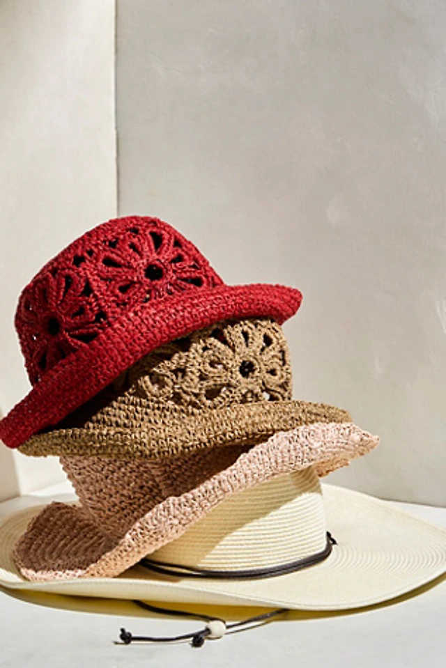 Free People Cut-Out Daisy Straw Hat | Pacific City