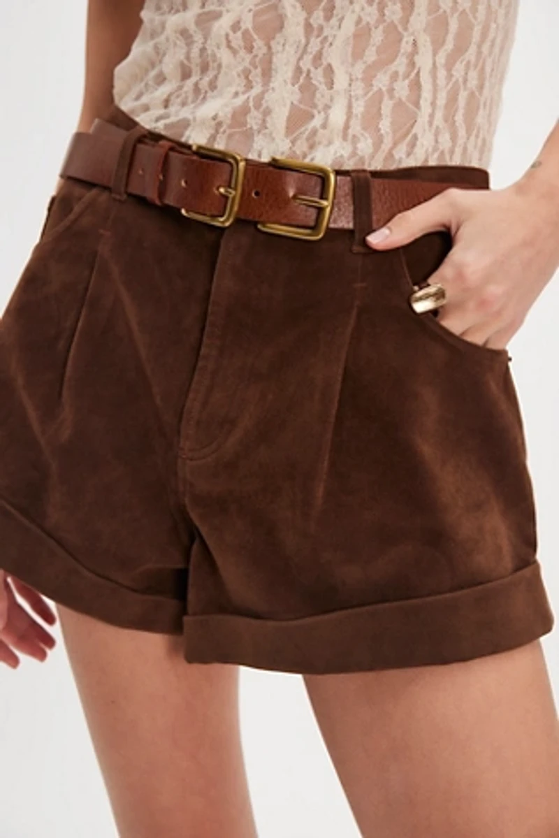 We The Free Danni Vegan Suede Shorts
