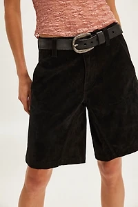 We The Free Dylan Vegan Suede Long Shorts