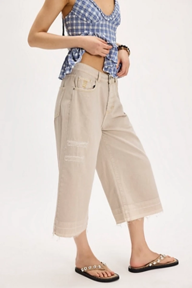OneTeaspoon Long Length Denim Shorts