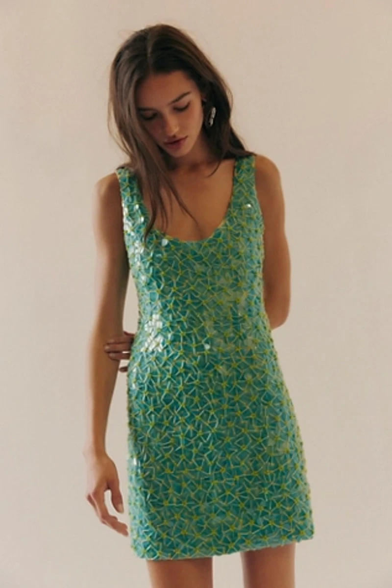Emma Mulholland on Holiday Sequin Mini Dress