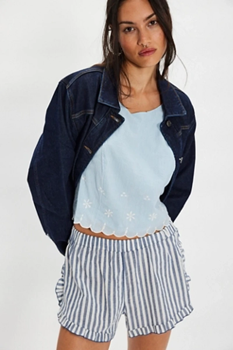 Kayla Solid Embroidered Top