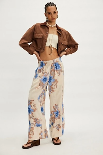 Day's End Linen Printed Pull-On Pants