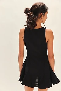 Emilia Pucker Check Mini Dress