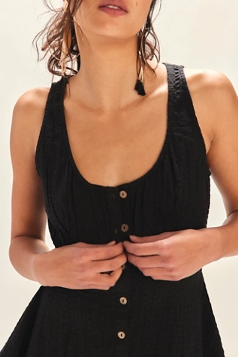 Emilia Pucker Check Mini Dress