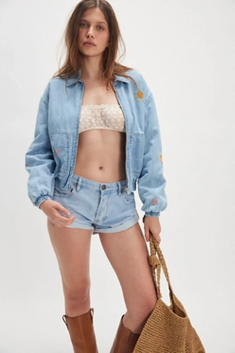 MOTHER The Put Me Coach Denim Jacket