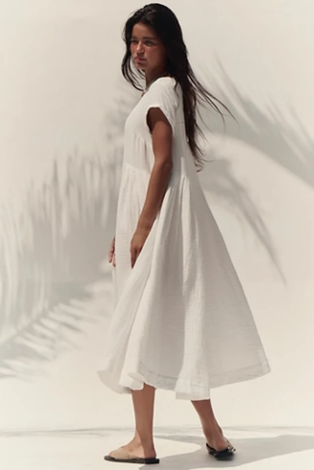 knee length dresses for ladies Free People Machu Barrel Midi Dress - Frost