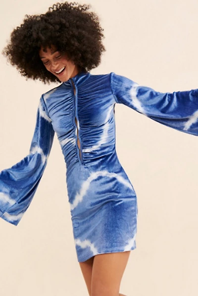 paige lawry long-sleeve velvet mini dress Lawry Dress - Aubergine Velvet