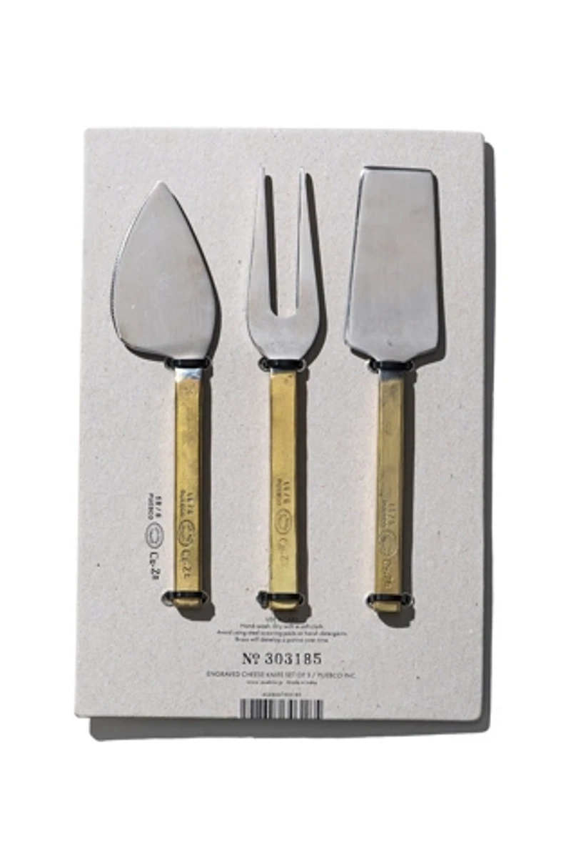 PUEBCO Engraved Cheese Knife Set