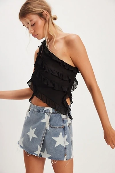 OneTeaspoon Denim Wrap Mini Skirt
