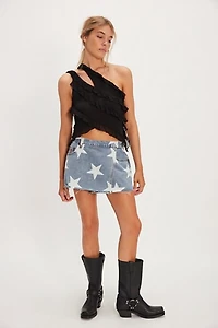 OneTeaspoon Denim Wrap Mini Skirt