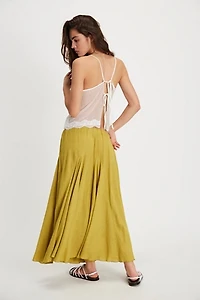 Madras That Solid Linen Maxi Skirt