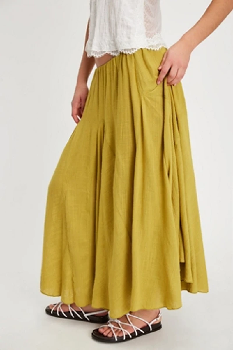 Madras That Solid Linen Maxi Skirt