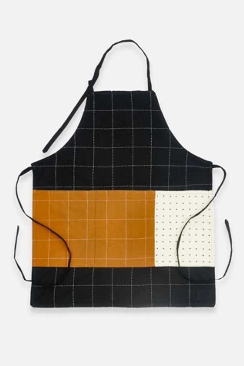 Anchal Charcoal Cotton Bib Apron