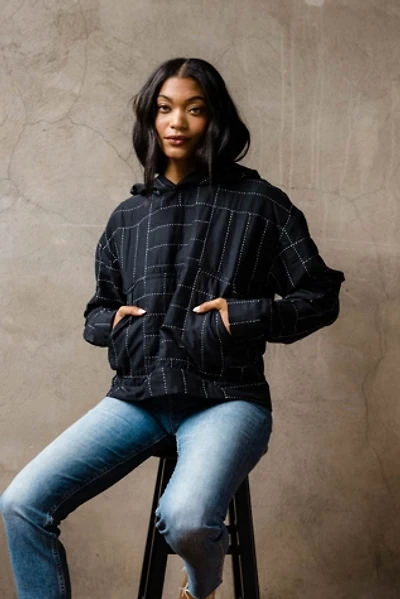 Anchal Crosshatch Quilted Hoodie