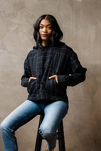 Anchal Crosshatch Quilted Hoodie