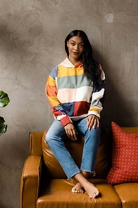 Anchal Multi-Check Quilted Hoodie