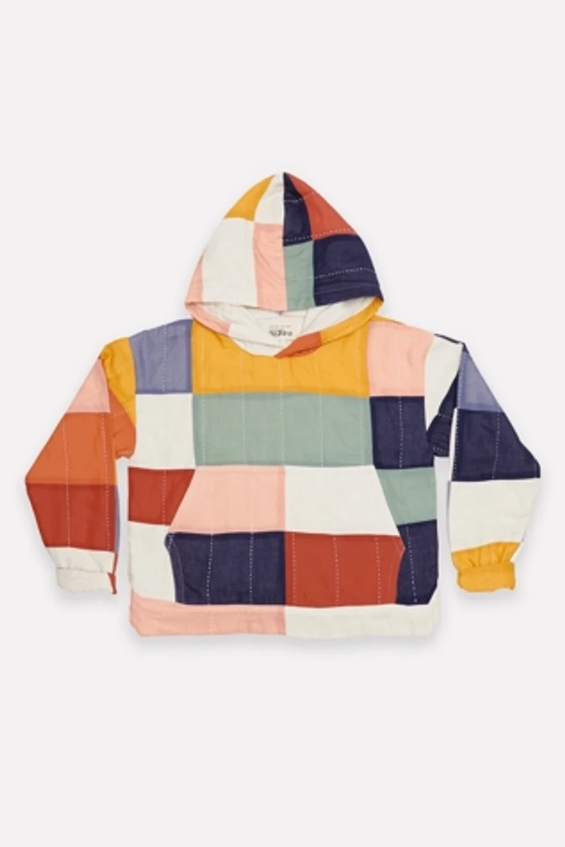Anchal Multi-Check Quilted Hoodie