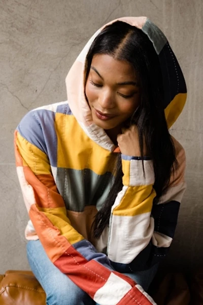 Anchal Multi-Check Quilted Hoodie