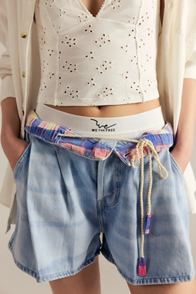 We The Free Clark Pleated Denim Shorts