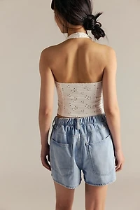 We The Free Clark Pleated Denim Shorts