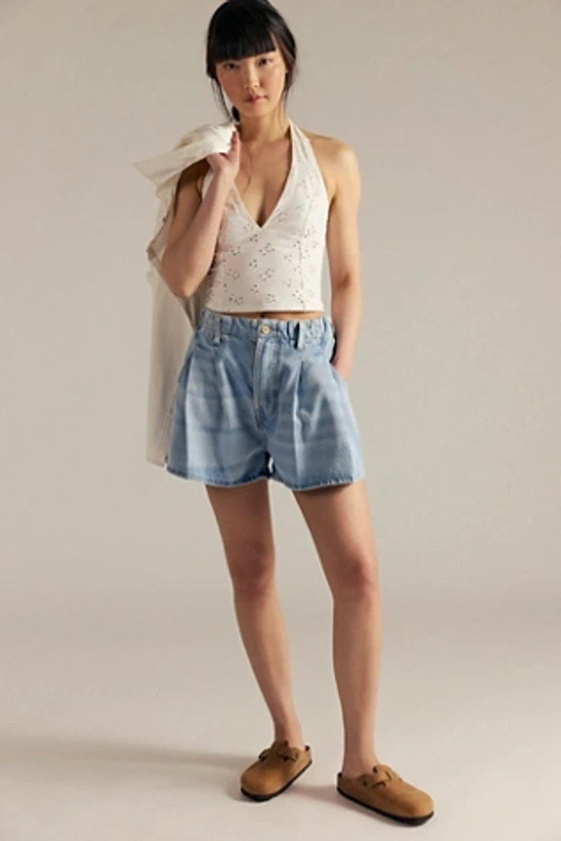 We The Free Clark Pleated Denim Shorts