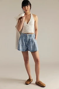 We The Free Clark Pleated Denim Shorts