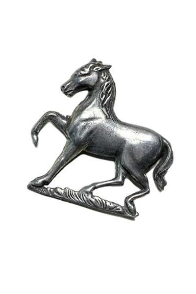 Vintage Pewter Wild Horse Brooch Selected by Lux Revival