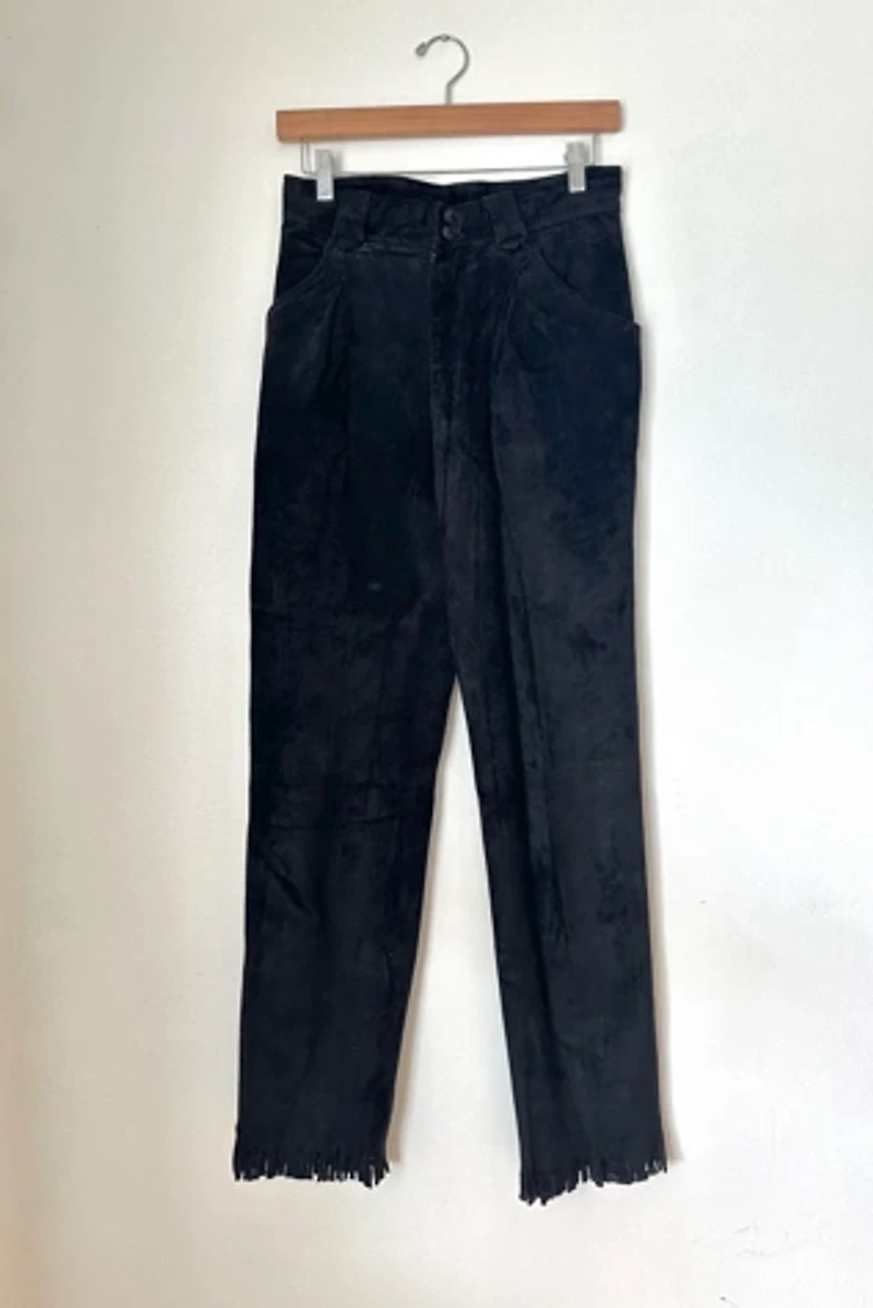 Vintage Suede Fringe Pleated Pants Selected by Grievous Angel Vintage