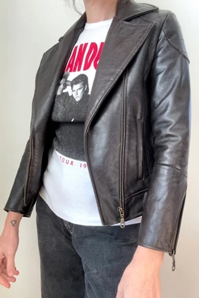 Vintage 1980s Black Leather Jacket Selected by Cherry