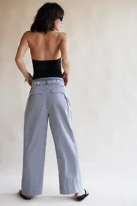 Buckle Back Stripe Trousers