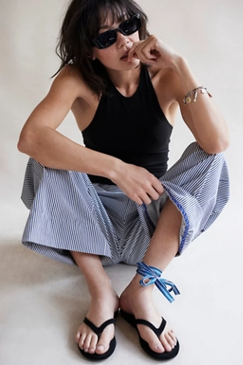 Buckle Back Stripe Trousers