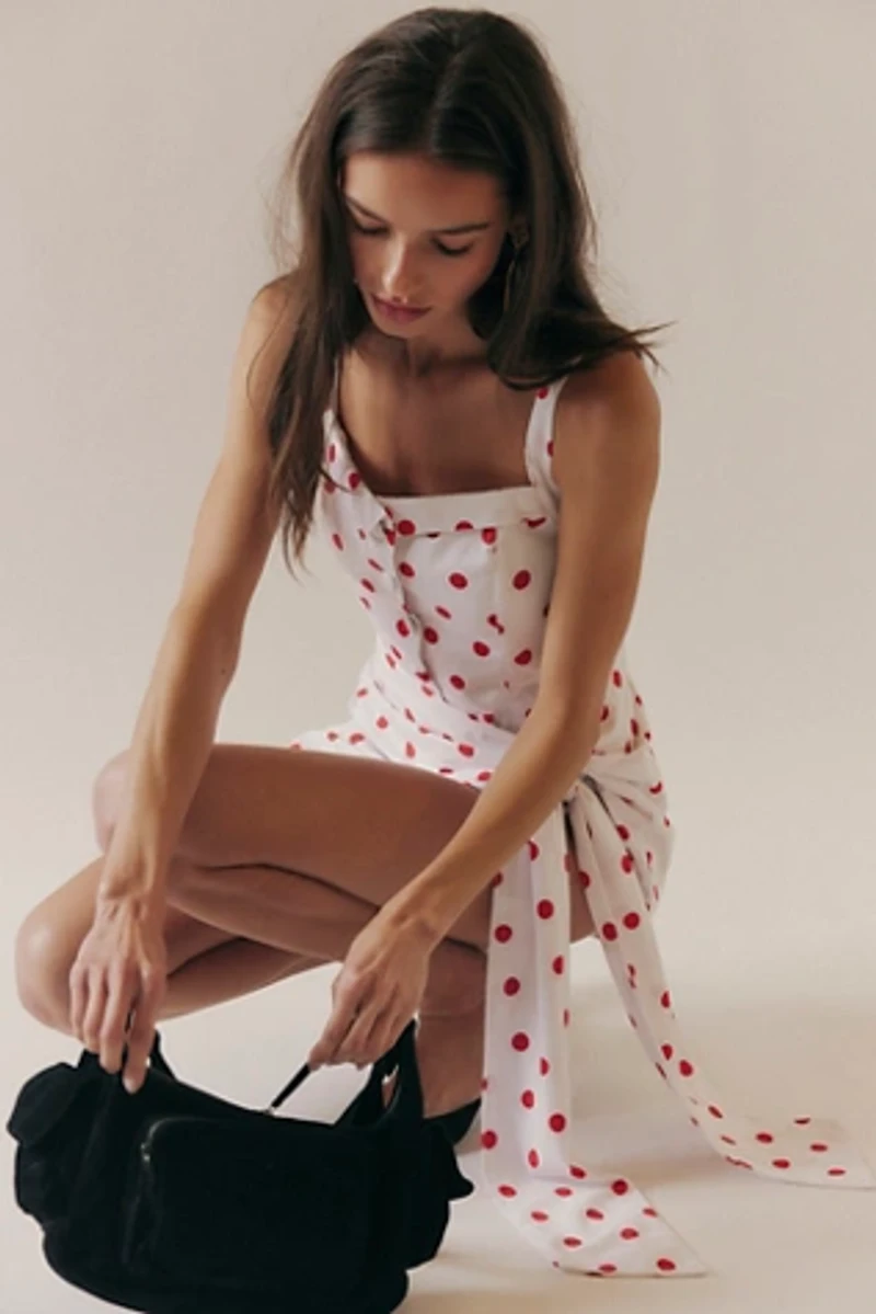 For Love & Lemons Red Dot Mini Dress