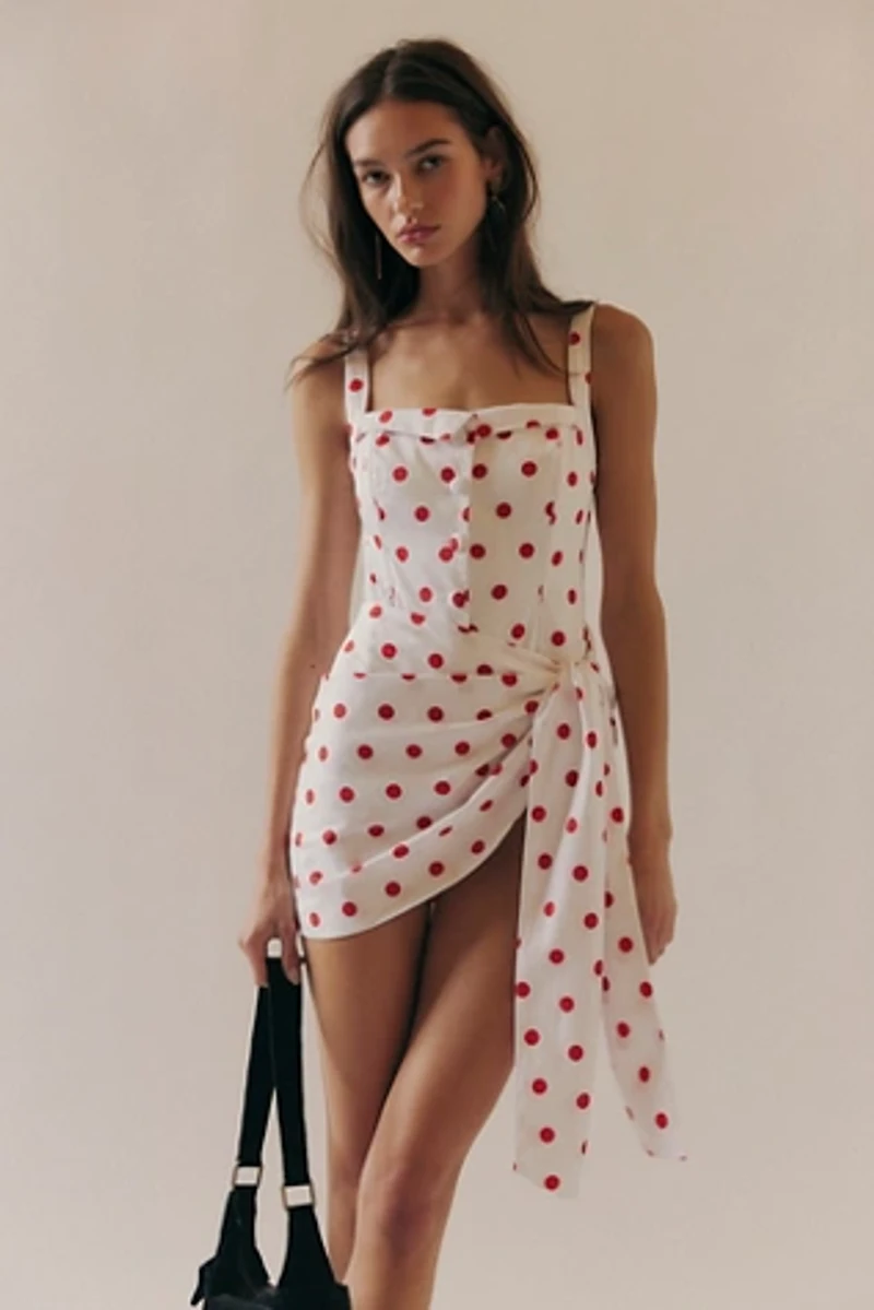 For Love & Lemons Red Dot Mini Dress