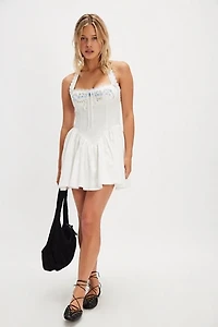 For Love & Lemons Tea Time Poplin Bustier Mini Dress