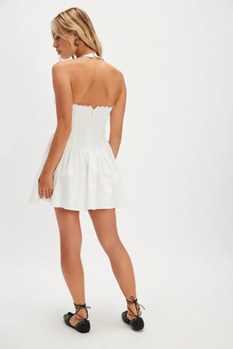 For Love & Lemons Tea Time Poplin Bustier Mini Dress