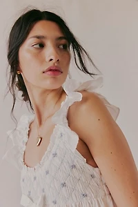 For Love & Lemons Birdie Bow Smocked Midi Dress
