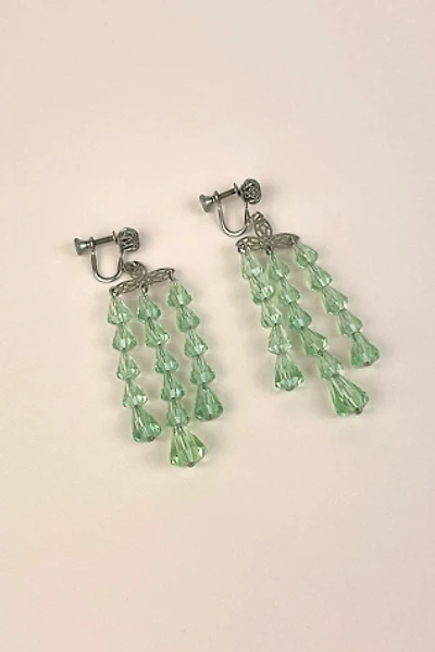 Vintage Green Beaded Crystal Earrings Selected By Ankh By Racquel