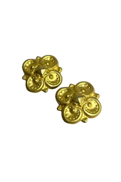 Vintage Fancy Gold Clip-on Earrings Selected By Ankh By Racquel
