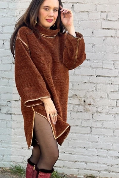 Vintage 1970s Geoffrey Beene Leather Trimmed Chenille Tunic Selected by Personal Choice