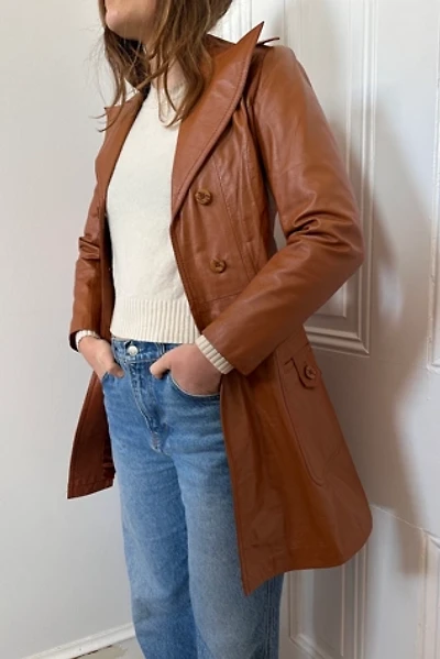 Vintage Double Breasted Leather Jacket Selected by KA.TL.AK