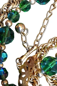 1960's Crystal Bead Triple Strand Necklace