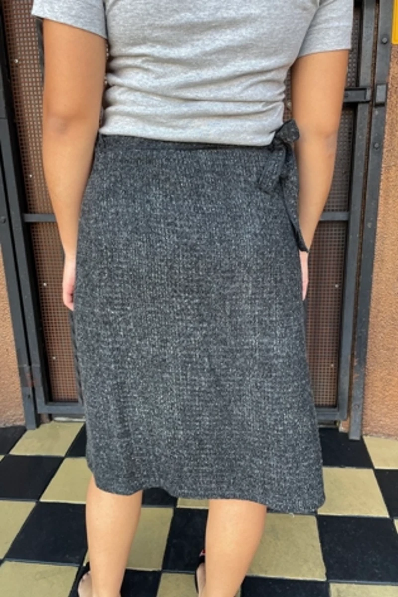Cavalli Grey Wool Wrap Skirt Selected by FernMercantile