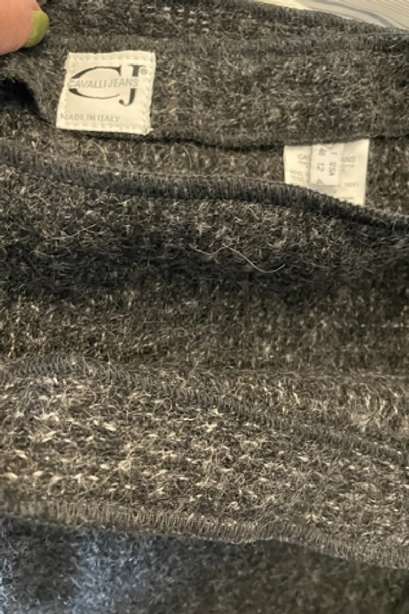 Cavalli Grey Wool Wrap Skirt Selected by FernMercantile