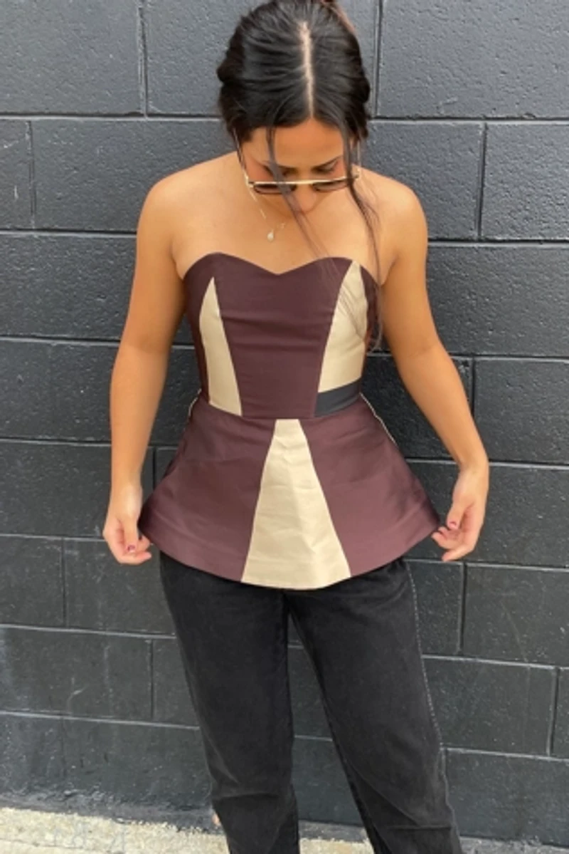 Co Clothing Brand 2 Tone Geometric Bustier Selected by FernMercantile