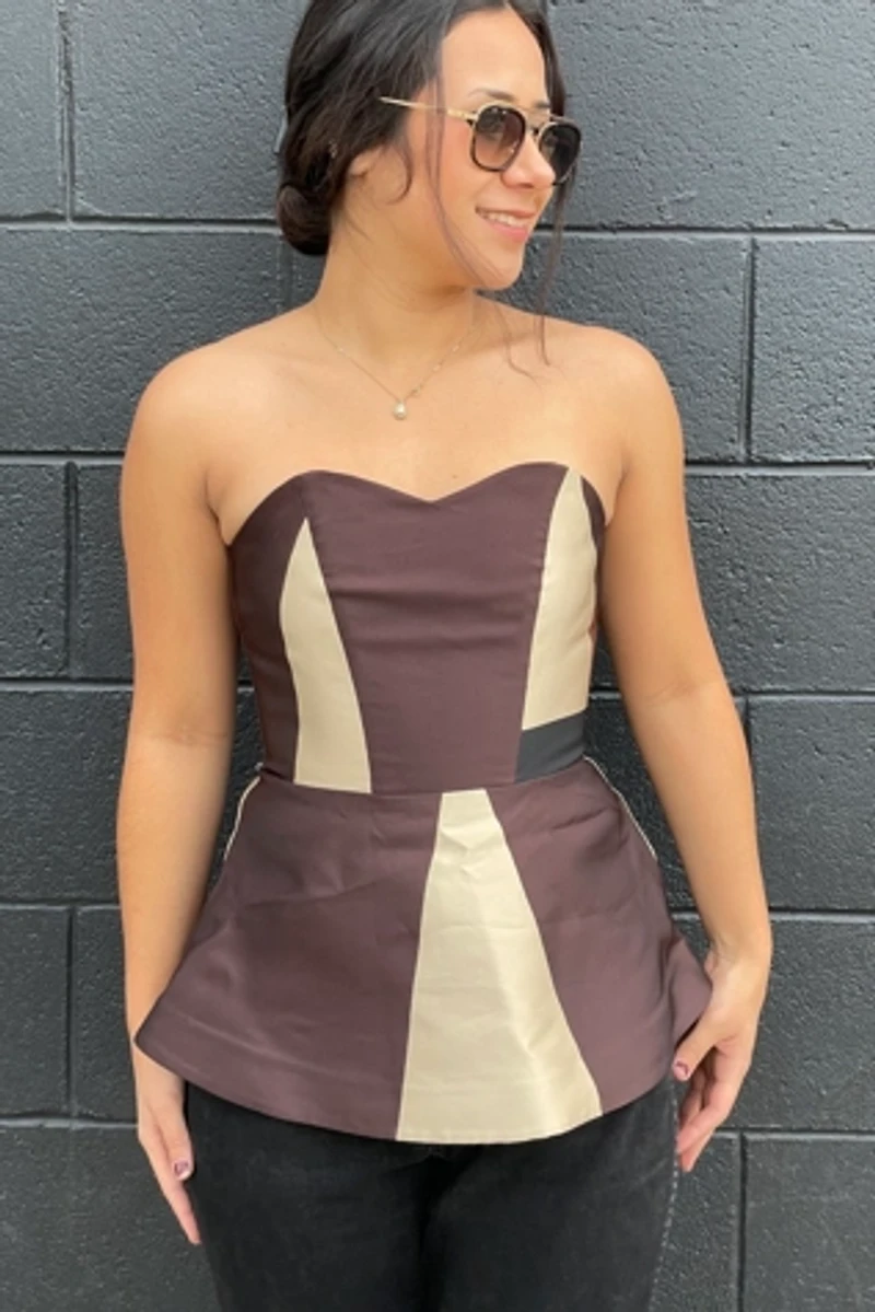 Co Clothing Brand 2 Tone Geometric Bustier Selected by FernMercantile